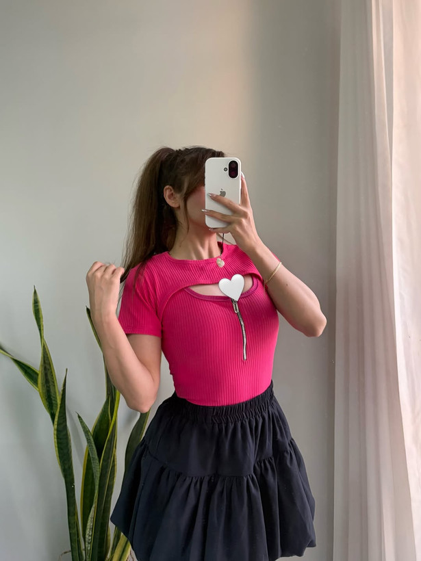 بادی ۲ تیکه نیم زیپ✨🎀